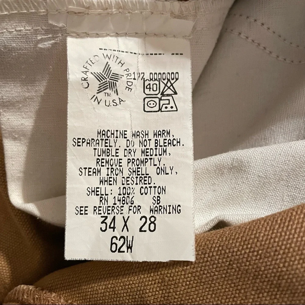 CARHARTT 62W DOUBLEFRONT CARPENTER UTILITY PANTS Size 34X28 - Picture 9 of 12